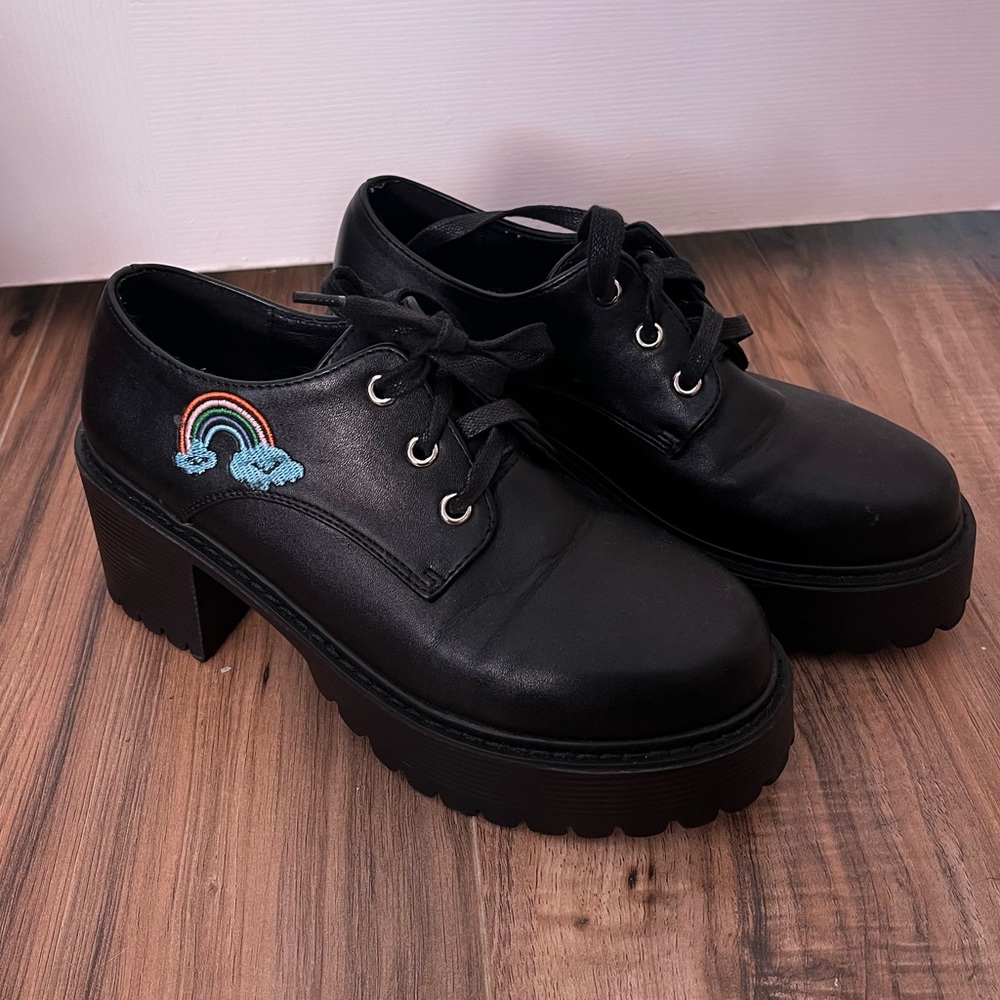 KOI Dolls Kill Platform Oxfords with Rainbow
